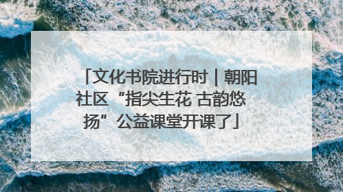 文化书院进行时｜朝阳社区“指尖生花 古韵悠扬”公益课堂开课了
