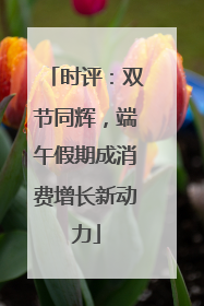 时评：双节同辉，端午假期成消费增长新动力