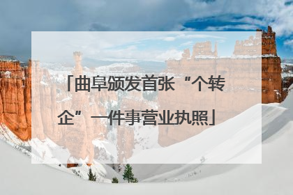 曲阜颁发首张“个转企”一件事营业执照