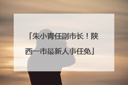 朱小青任副市长！陕西一市最新人事任免