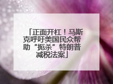 正面开杠！马斯克呼吁美国民众帮助“扼杀”特朗普减税法案