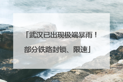 武汉已出现极端暴雨！部分铁路封锁、限速