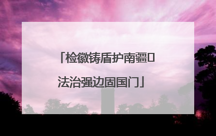 检徽铸盾护南疆 法治强边固国门