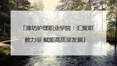 潍坊护理职业学院：汇聚职教力量 赋能高质量发展