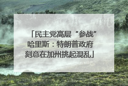 民主党高层“参战” 哈里斯：特朗普政府刻意在加州挑起混乱