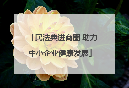 民法典进商圈 助力中小企业健康发展