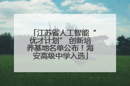 江苏省人工智能“优才计划” 创新培养基地名单公布！海安高级中学入选