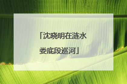 沈晓明在涟水娄底段巡河