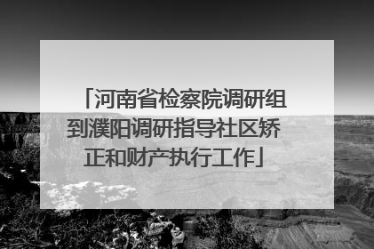 河南省检察院调研组到濮阳调研指导社区矫正和财产执行工作