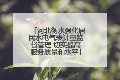 河北衡水强化居民水电气表计量监督管理 切实提高服务质量和水平
