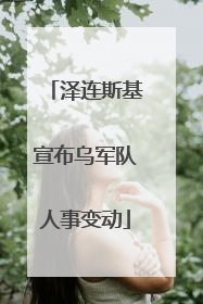 泽连斯基宣布乌军队人事变动