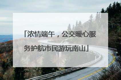 浓情端午，公交暖心服务护航市民游玩南山