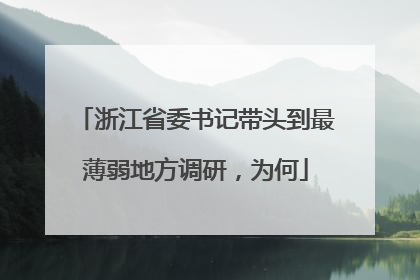 浙江省委书记带头到最薄弱地方调研，为何