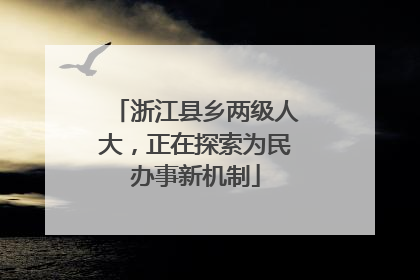 浙江县乡两级人大，正在探索为民办事新机制