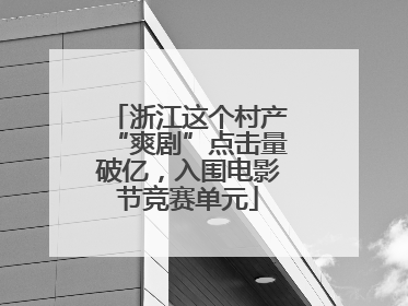 浙江这个村产“爽剧”点击量破亿，入围电影节竞赛单元