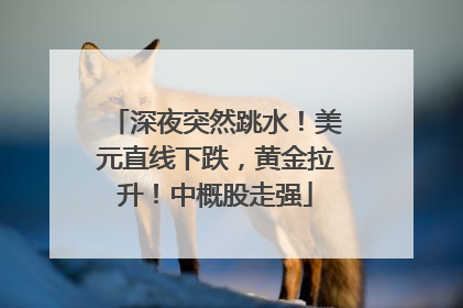 深夜突然跳水！美元直线下跌，黄金拉升！中概股走强