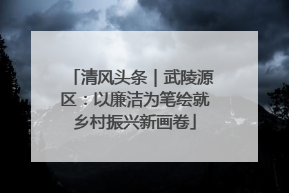 清风头条｜武陵源区：以廉洁为笔绘就乡村振兴新画卷