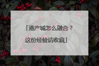 港产城怎么融合？这份经验请收藏
