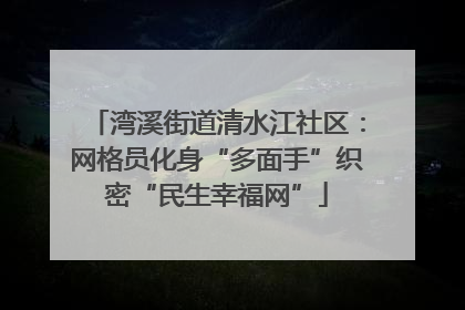 湾溪街道清水江社区：网格员化身“多面手”织密“民生幸福网”