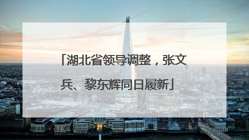 湖北省领导调整，张文兵、黎东辉同日履新