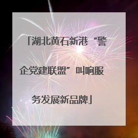 湖北黄石新港“警企党建联盟”叫响服务发展新品牌
