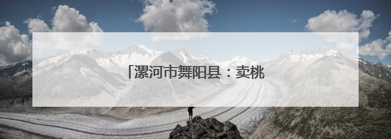 漯河市舞阳县：卖桃男孩背后的暖心故事