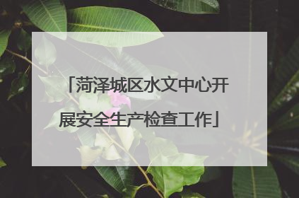菏泽城区水文中心开展安全生产检查工作
