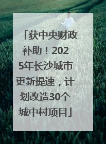 获中央财政补助！2025年长沙城市更新提速，计划改造30个城中村项目