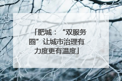肥城：“双服务圈”让城市治理有力度更有温度