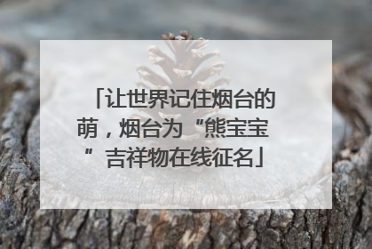 让世界记住烟台的萌，烟台为“熊宝宝”吉祥物在线征名