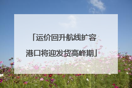 运价回升航线扩容 港口将迎发货高峰期