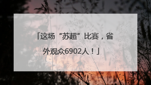这场“苏超”比赛，省外观众6902人！