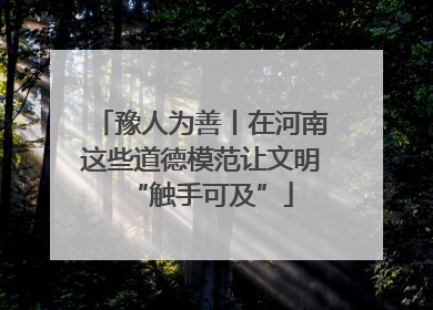 豫人为善丨在河南这些道德模范让文明“触手可及”