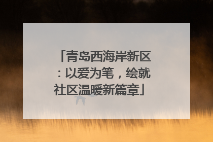 青岛西海岸新区：以爱为笔，绘就社区温暖新篇章