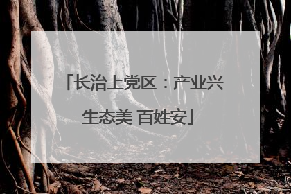 长治上党区：产业兴 生态美 百姓安
