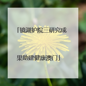 镜湖护院三研究成果助建健康澳门