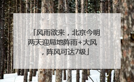 风雨欲来，北京今明两天迎局地阵雨+大风，阵风可达7级