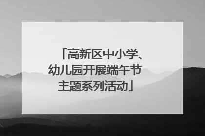 高新区中小学、幼儿园开展端午节主题系列活动