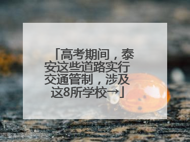 高考期间，泰安这些道路实行交通管制，涉及这8所学校→