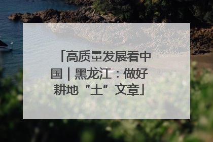 高质量发展看中国｜黑龙江：做好耕地“土”文章