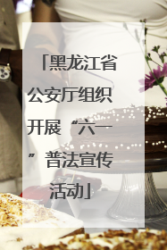 黑龙江省公安厅组织开展“六一”普法宣传活动