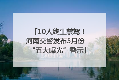10人终生禁驾！河南交警发布5月份“五大曝光”警示