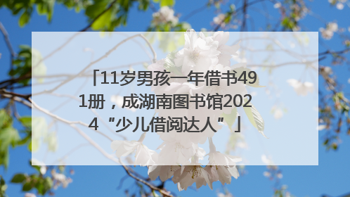 11岁男孩一年借书491册，成湖南图书馆2024“少儿借阅达人”