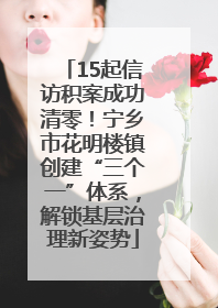 15起信访积案成功清零！宁乡市花明楼镇创建“三个一”体系，解锁基层治理新姿势