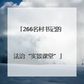 266名村书记的法治“实景课堂”