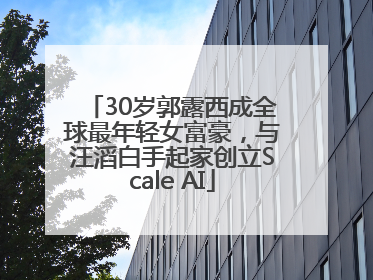 30岁郭露西成全球最年轻女富豪，与汪滔白手起家创立Scale AI