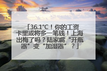 36.1℃！你的工资卡里或将多一笔钱！上海出梅了吗？陆家嘴“开瓶器”变“加湿器”？