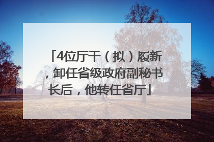 4位厅干（拟）履新，卸任省级政府副秘书长后，他转任省厅