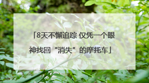 8天不懈追踪 仅凭一个眼神找回“消失”的摩托车